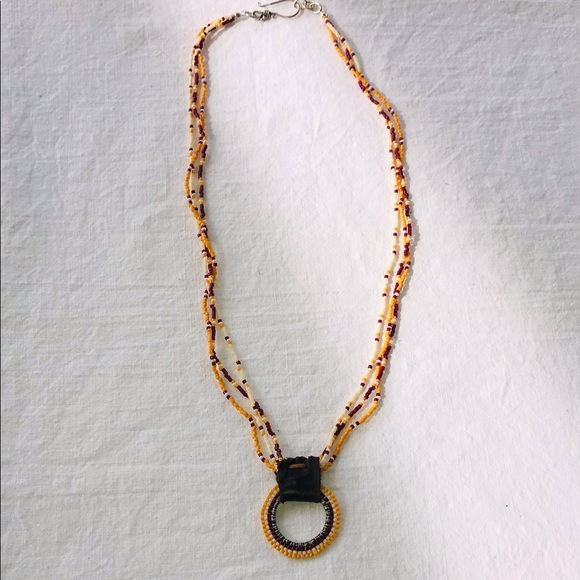 Handcrafted Peyote Beaded Circle Necklace Or Eyeglass Holder Necklace - Picture 2 of 6